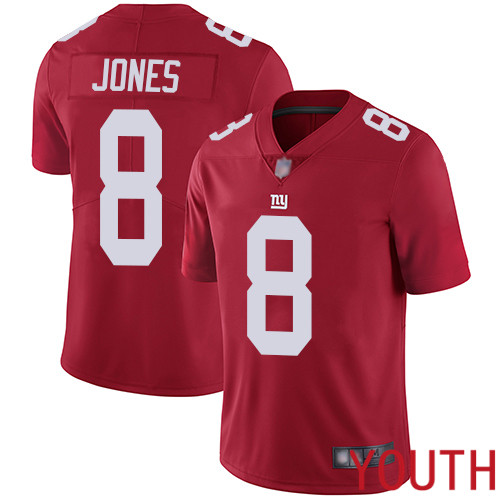 Youth New York Giants #8 Daniel Jones Red Limited Red Inverted Legend Football NFL Jersey->youth nfl jersey->Youth Jersey
